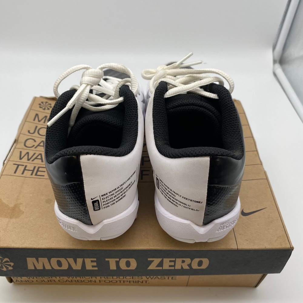 Nike Vapor Ultrafly 4 Keystone Kids 3.5Y Black White Baseball Cleats DA0702-001 - Picture 9 of 9